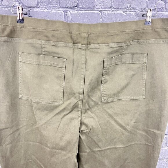 NYDJ Drawstring Cargo Pants Plus Size 28W Stretch   Moss Green Rolled Cuff - Picture 11 of 13